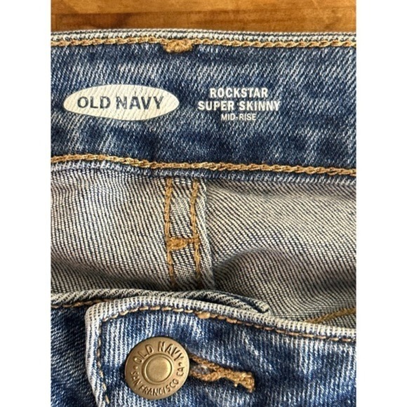 Old Navy Jeans Womens 8 Rock Star Super Skinny Mid Rise Distressed - Picture 5 of 9